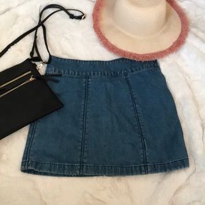 Free People Denim Mini Skirt